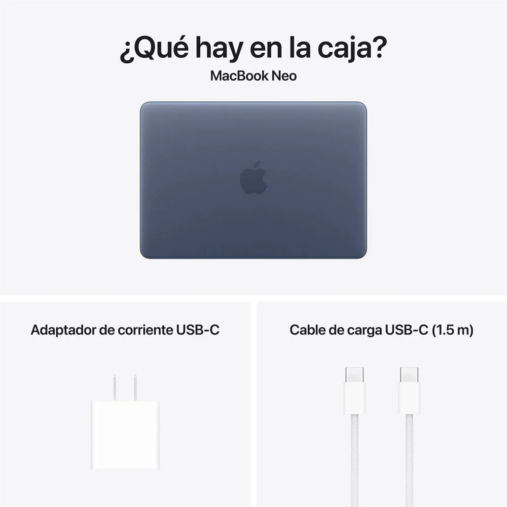 MacBook Neo de 13 pulgadas: Chip A18 Pro de Apple con CPU de 6 núcleos y GPU de 5 núcleos, Magic Keyboard, 256 GB SSD - Índigo - Image 10