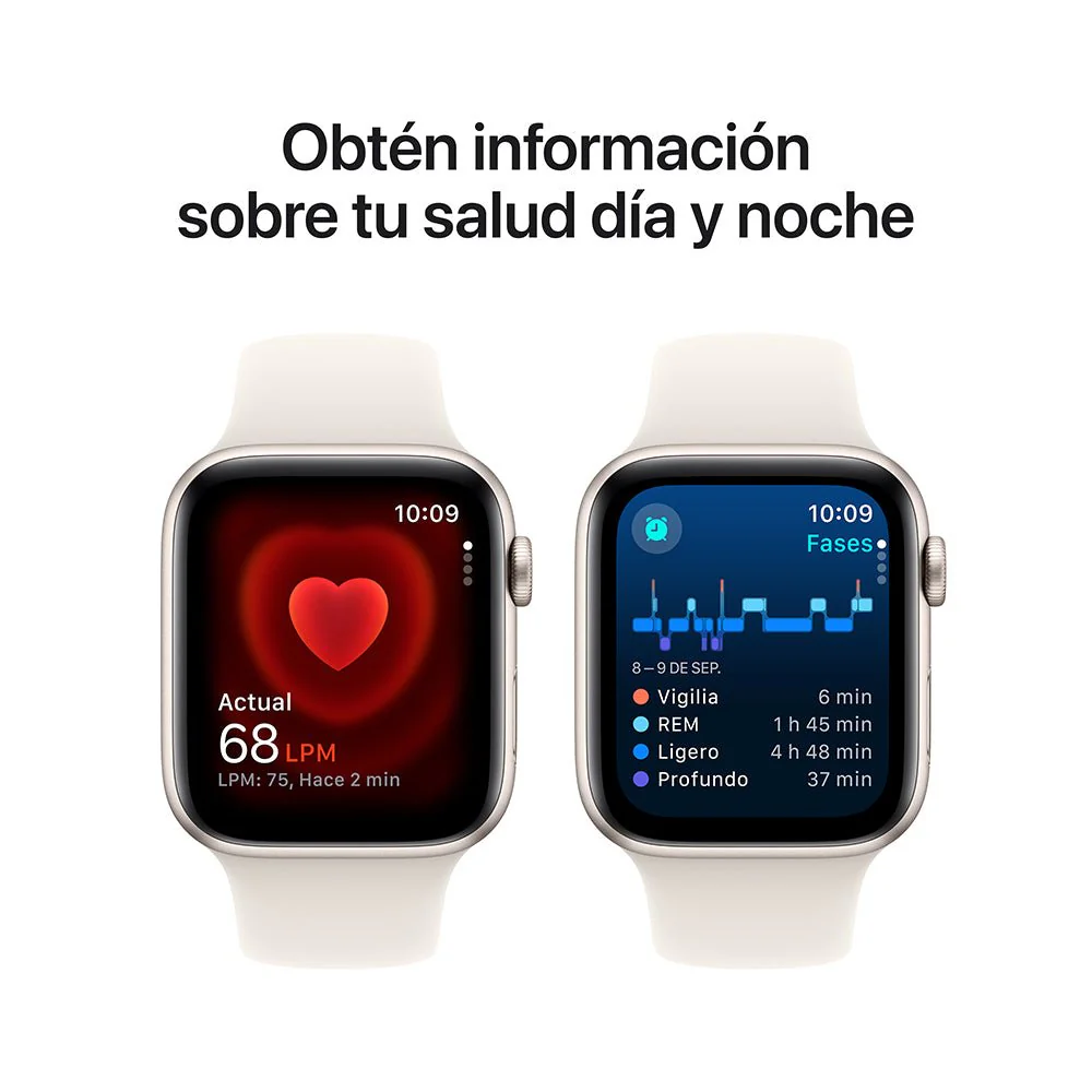 Apple Watch SE GPS • Caja de aluminio blanco estelar de 44 mm • Correa deportiva blanco estelar - M/L - Image 5