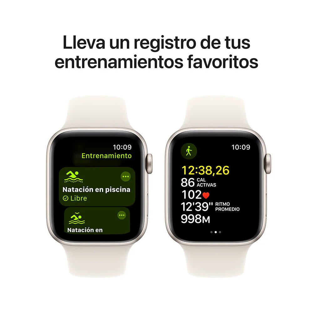 Apple Watch SE GPS • Caja de aluminio blanco estelar de 44 mm • Correa deportiva blanco estelar - M/L - Image 6
