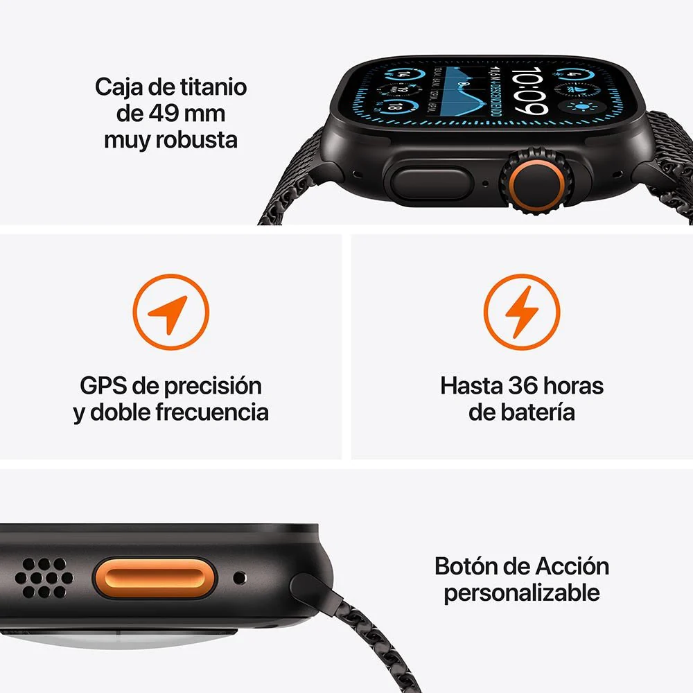Apple Watch Ultra 2 GPS + Cellular • Caja de titanio natural de 49 mm • Correa Ocean azul marino - Image 3