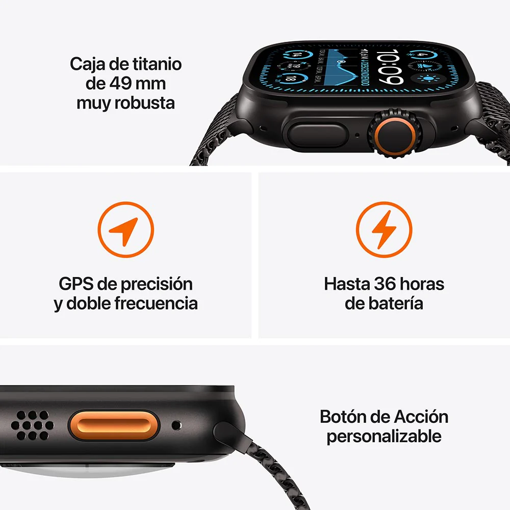 Apple Watch Ultra 2 GPS + Cellular • Caja de titanio natural de 49 mm • Correa Trail azul - M/L - Image 3