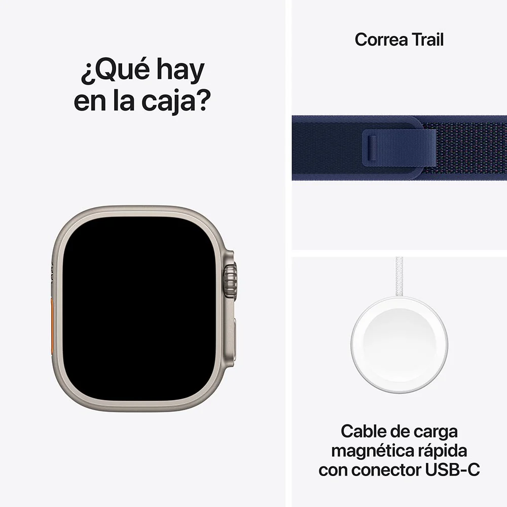 Apple Watch Ultra 2 GPS + Cellular • Caja de titanio natural de 49 mm • Correa Trail azul - M/L - Image 9