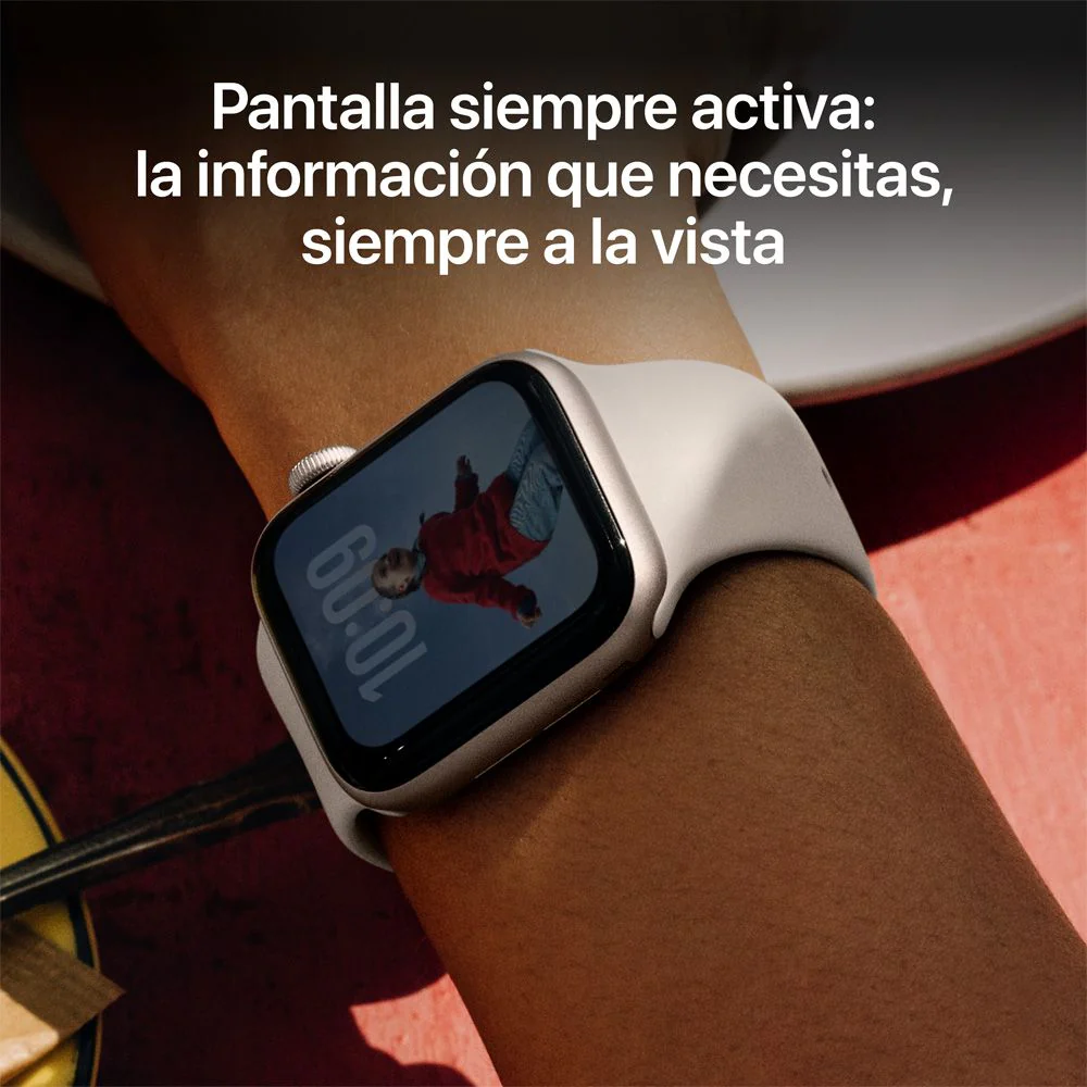 Apple Watch SE 3 GPS • Caja de aluminio blanco estelar de 40 mm • Correa deportiva blanco estelar - S/M - Image 5