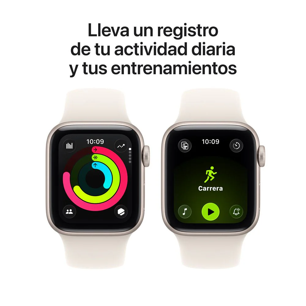 Apple Watch SE 3 GPS • Caja de aluminio blanco estelar de 40 mm • Correa deportiva blanco estelar - M/L - Image 6