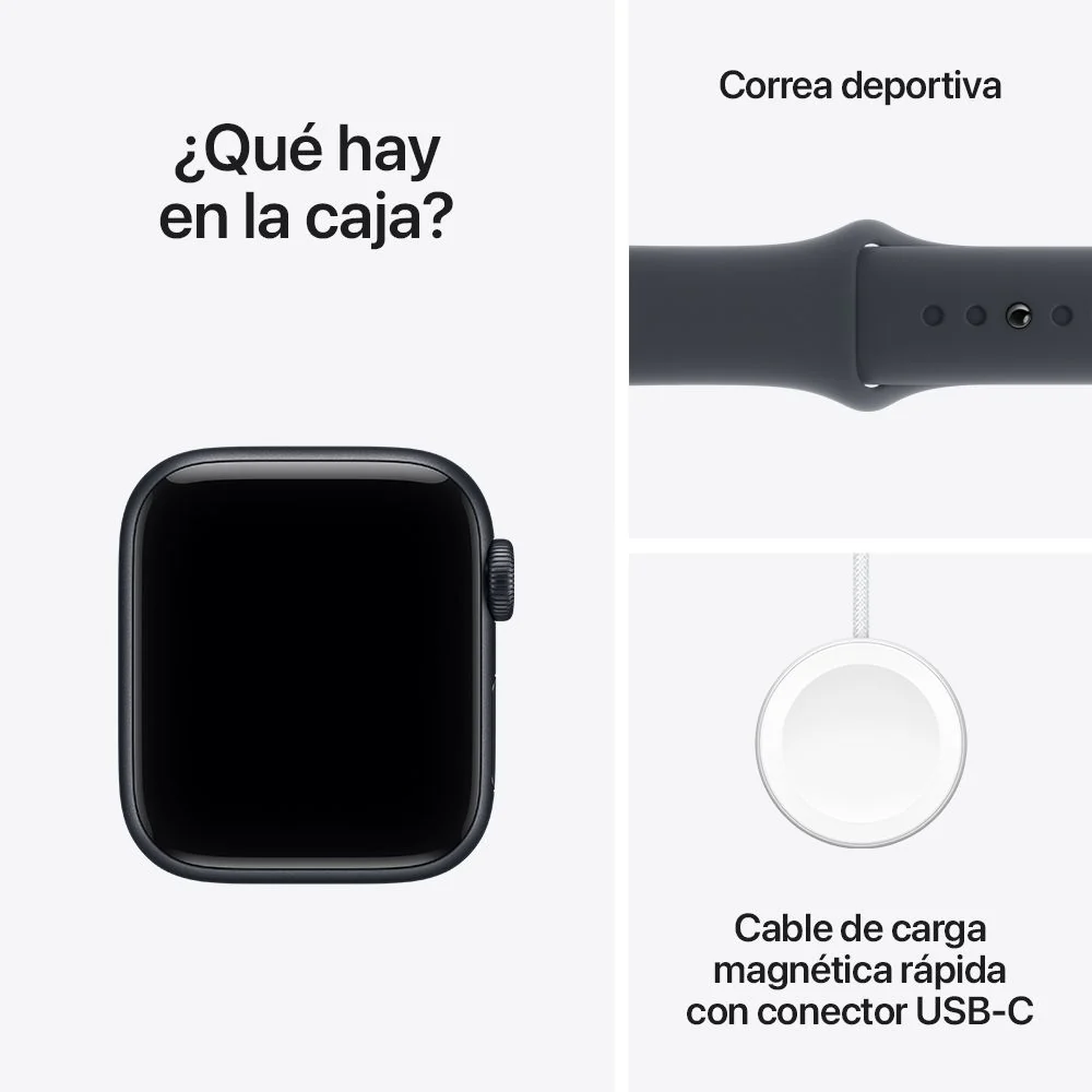 Apple Watch SE 3 GPS • Caja de aluminio color medianoche de 40 mm • Correa deportiva color medianoche - M/L - Image 8