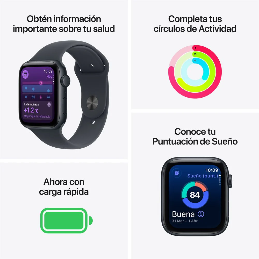 Apple Watch SE 3 GPS • Caja de aluminio blanco estelar de 44 mm • Correa deportiva blanco estelar - S/M - Image 3