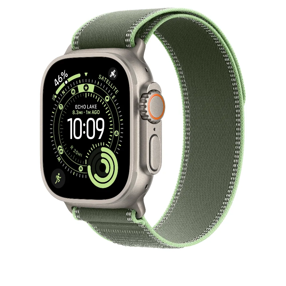 Correa Trail verde/neón para caja de 49 mm – M/L – Acabado de titanio natural - Image 3