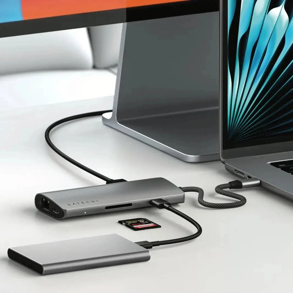 Adaptador Multipuerto Satechi 8K con Ethernet V3 USB-C - Gris espacial - Image 3
