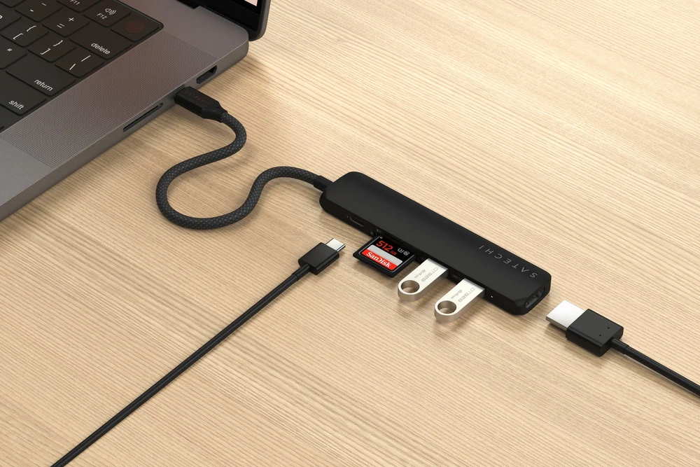 Adaptador Multipuerto Satechi Slim 6 en 1 USB-C - Negro - Image 2