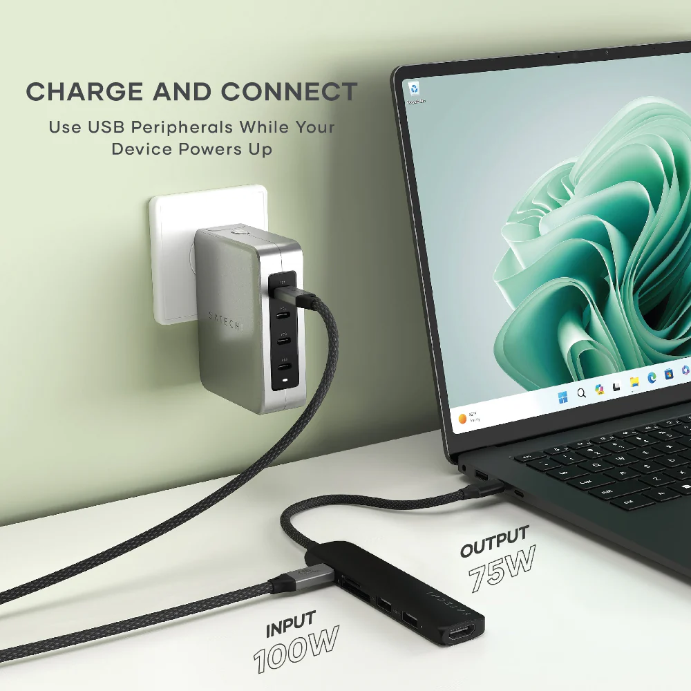 Adaptador Multipuerto Satechi Slim 6 en 1 USB-C - Negro - Image 3