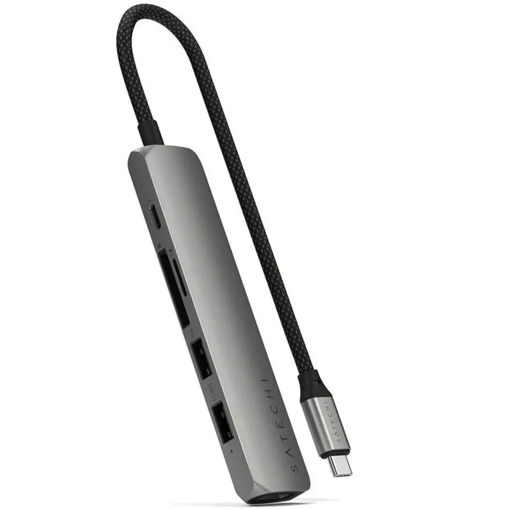Adaptador Multipuerto Satechi Slim 6 en 1 USB-C - Gris espacial - Image 2