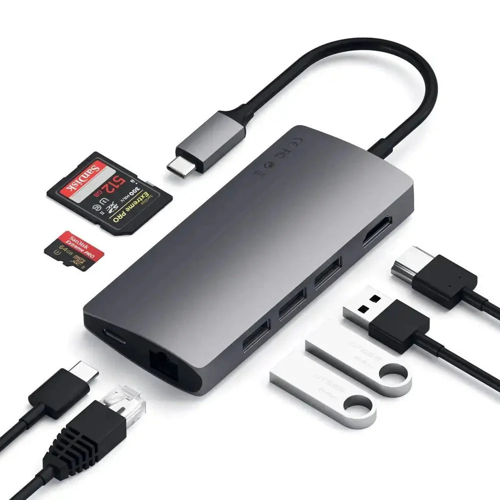 Adaptador Satechi Multipuerto Tipo-C 4K Ethernet V2 - Gris Espacial - Image 4