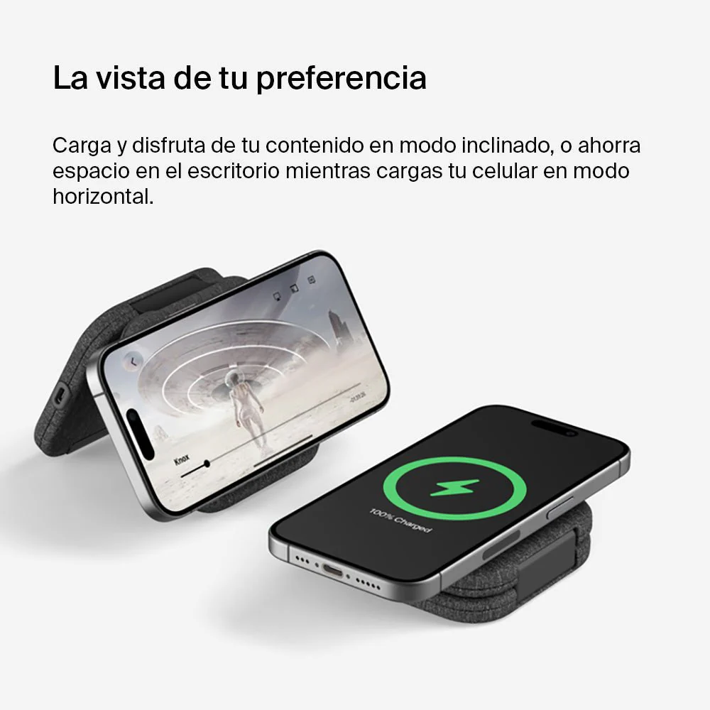 Cargador de Viaje Belkin 2 en 1 Qi2 de 15W - Gris - Image 9
