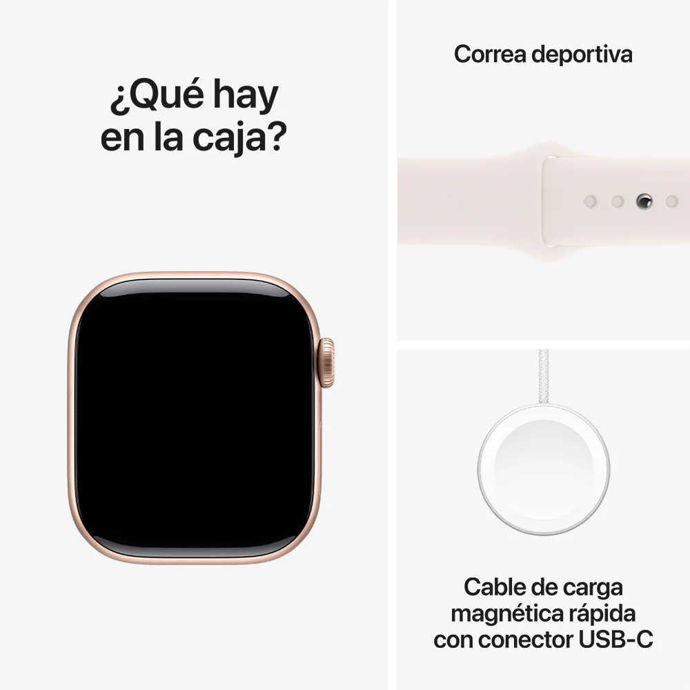 Apple Watch Series 10 GPS • Caja de aluminio color oro rosa de 42 mm • Correa deportiva rosa rubor - S/M - Image 9