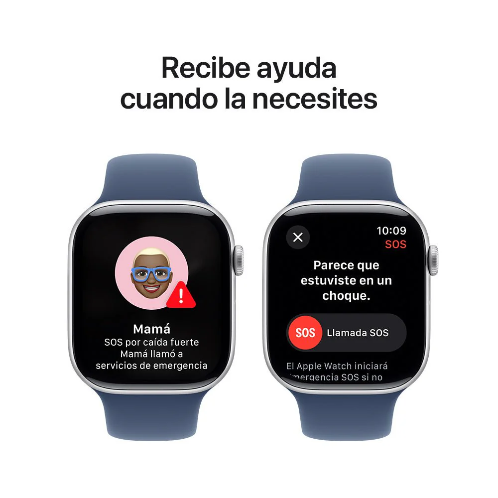 Apple Watch Series 10 GPS • Caja de aluminio color plata de 46 mm • Correa deportiva azul denim - M/L - Image 6