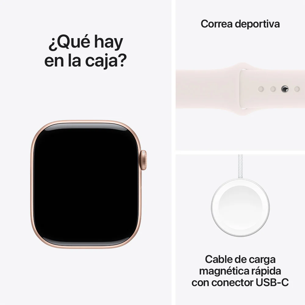 Apple Watch Series 10 GPS • Caja de aluminio color oro rosa de 46 mm • Correa deportiva rosa rubor - S/M - Image 9