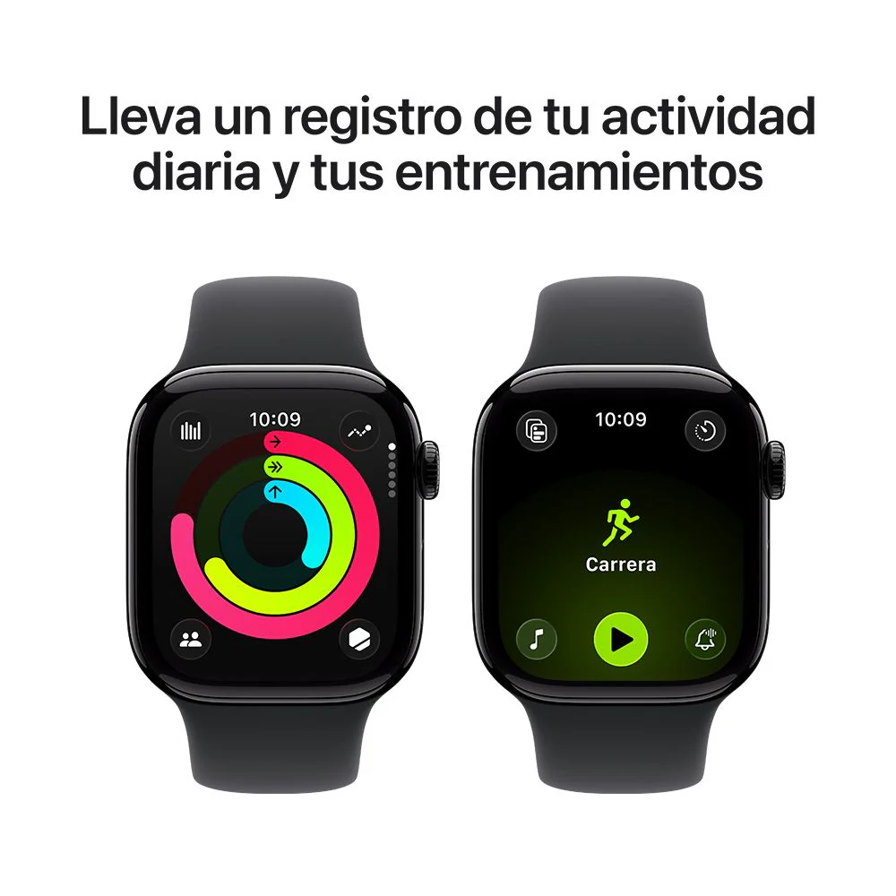 Apple Watch Series 11 GPS • Caja de aluminio negro azabache de 42 mm • Correa deportiva negra – M/L - Image 4