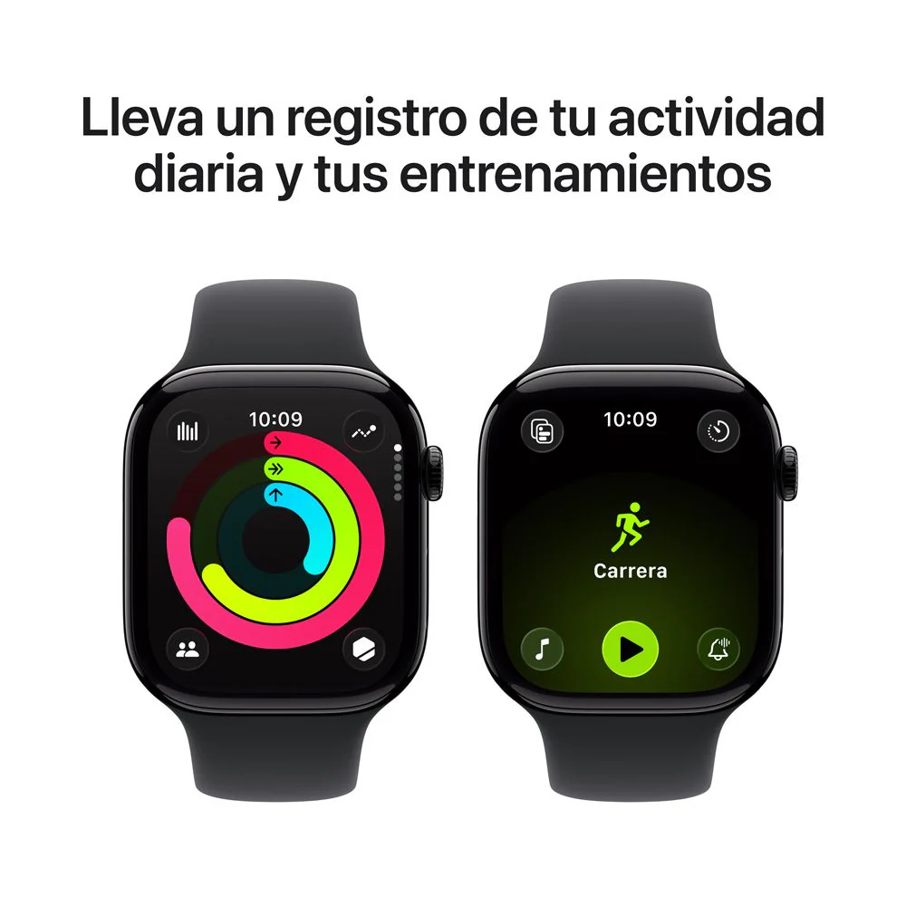 Apple Watch Series 11 GPS • Caja de aluminio negro azabache de 46 mm • Correa deportiva negra – S/M - Image 4