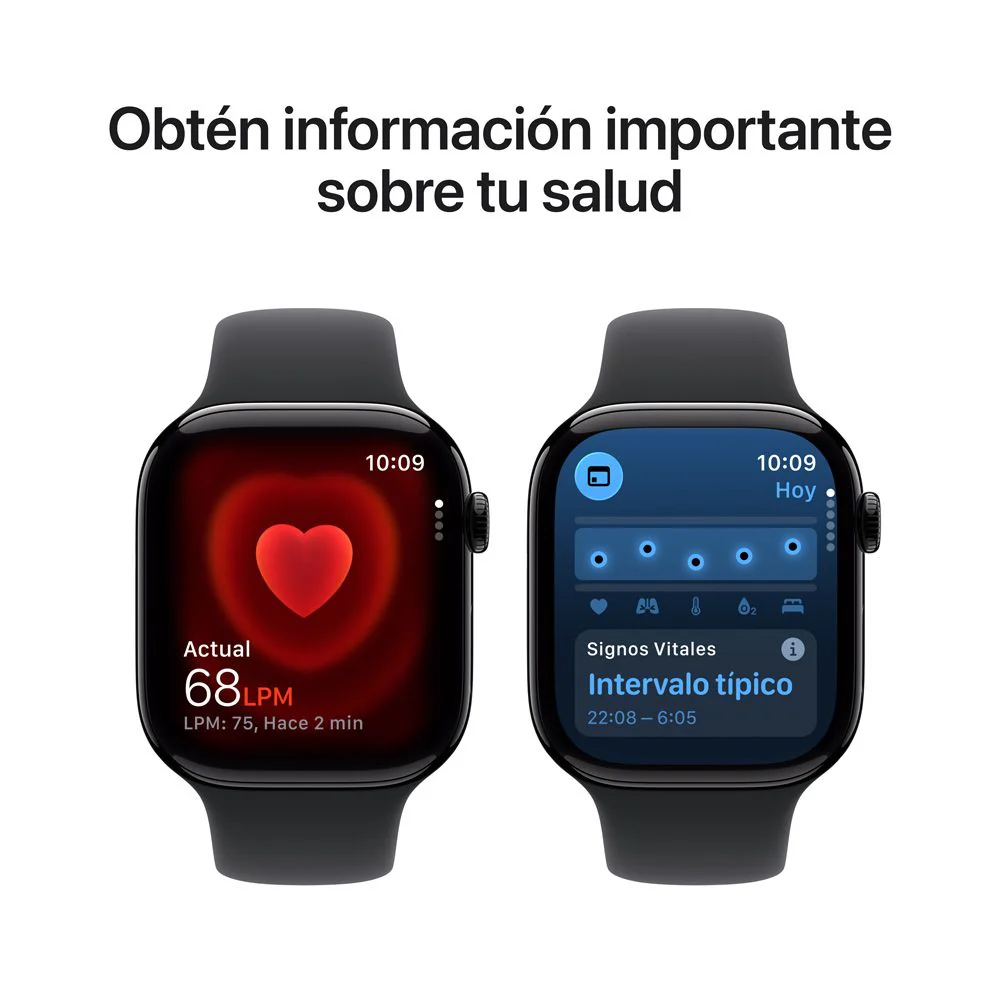 Apple Watch Series 11 GPS • Caja de aluminio negro azabache de 46 mm • Correa deportiva negra – S/M - Image 5