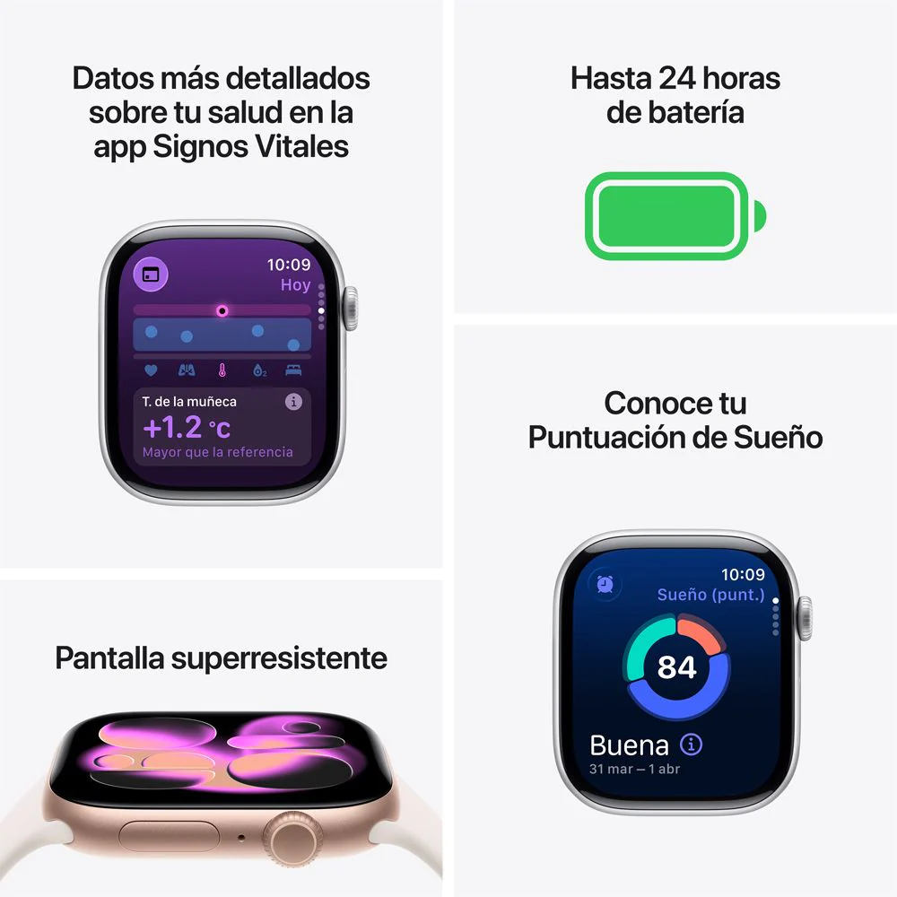 Apple Watch Series 11 GPS • Caja de aluminio gris espacial de 46 mm • Correa deportiva negra – M/L - Image 3
