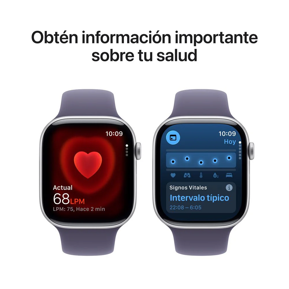 Apple Watch Series 11 GPS • Caja de aluminio color plata de 46 mm • Correa deportiva morado niebla – S/M - Image 5