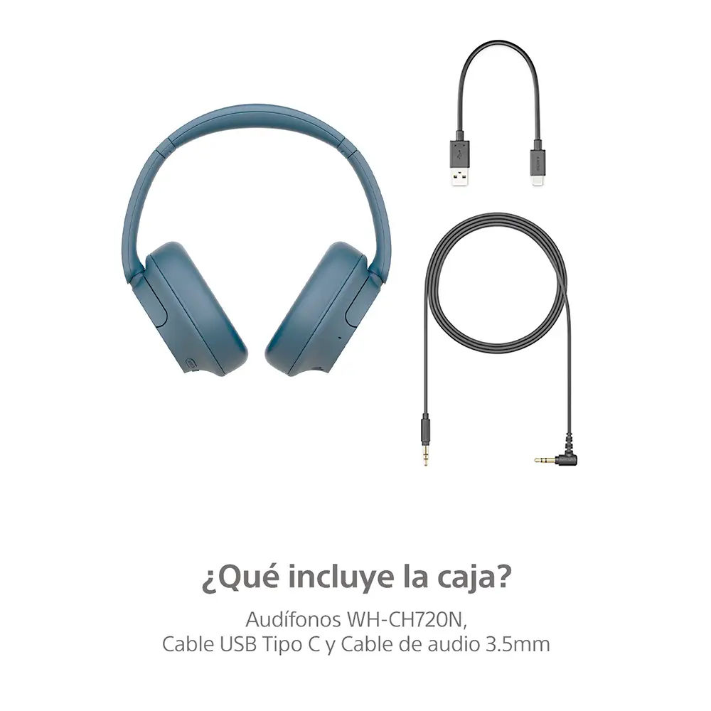 Audífonos Sony inalámbricos con cancelación de Ruido Around Ear WH-CH720N - Azul - Image 9