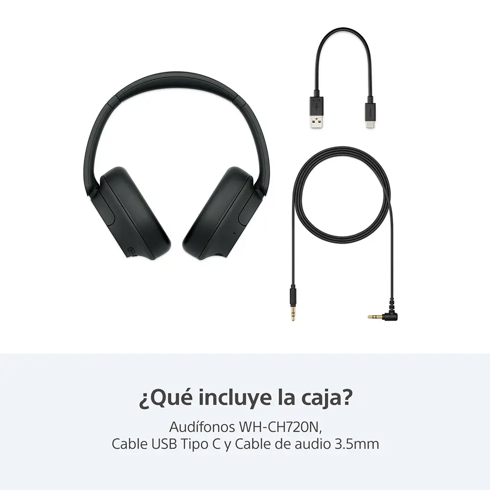 Audífonos Sony inalámbricos con cancelación de Ruido Around Ear WH-CH720N - Negro - Image 9