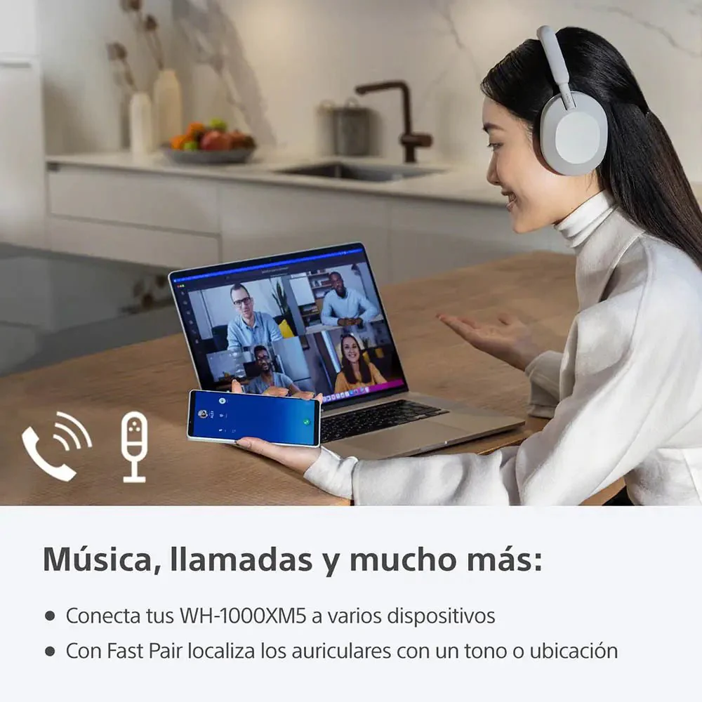 Audífonos Sony inalámbricos con cancelación de Ruido Around Ear WH1000XM5 - Negro - Image 9