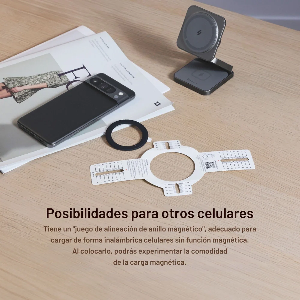 Base de Carga Inalámbrica Adam Elements Mag 3 Pro Qi2 Plegable 3 en 1 - Gris - Image 16