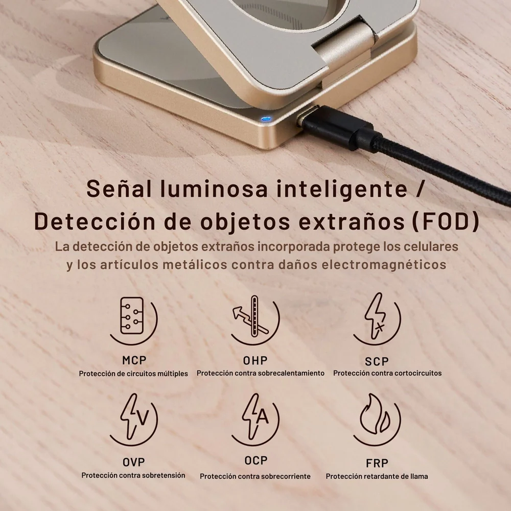 Base de Carga Inalámbrica Adam Elements Mag 3 Pro Qi2 Plegable 3 en 1 - Gris - Image 19