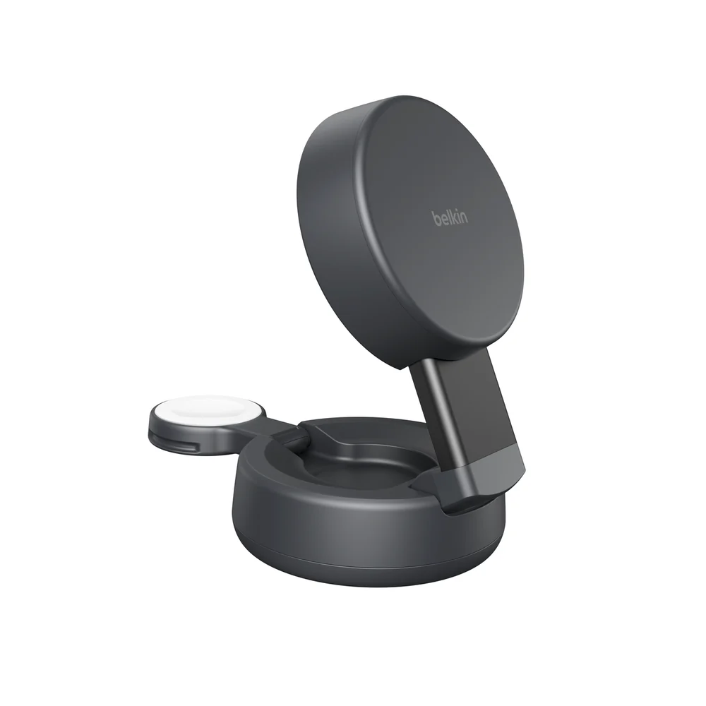 Base de Carga inalámbrica Belkin Qi2 25W 2 en 1 Ultra Charge Pro - Gris