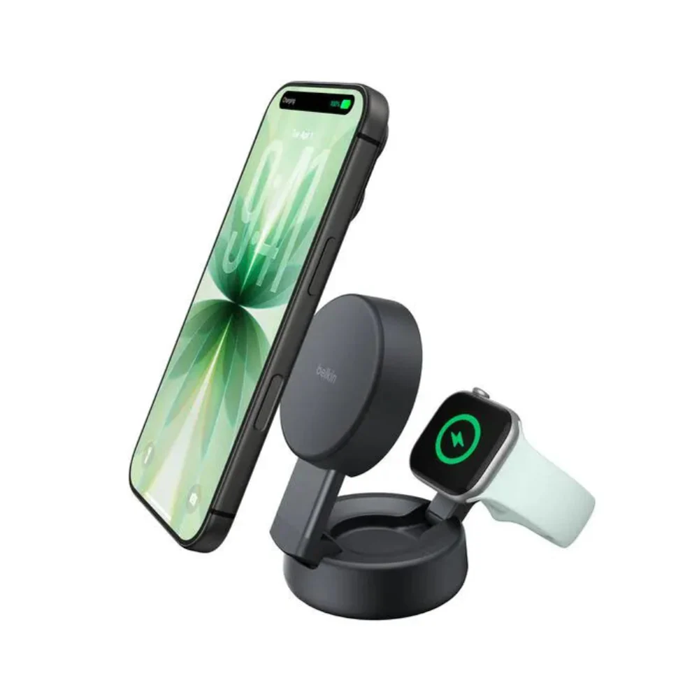Base de Carga inalámbrica Belkin Qi2 25W 2 en 1 Ultra Charge Pro - Gris - Image 6