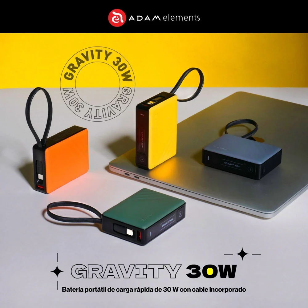 Batería magnética Adam Elements GRAVITY - 10,000mAh 30W con cable USB-C integrado - Gris - Image 10