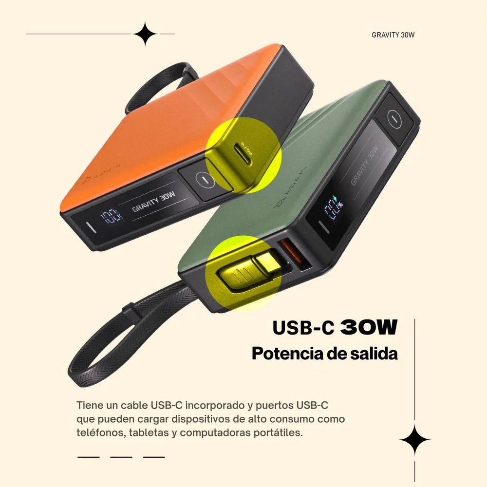 Batería magnética Adam Elements GRAVITY - 10,000mAh 30W con cable USB-C integrado - Gris - Image 12