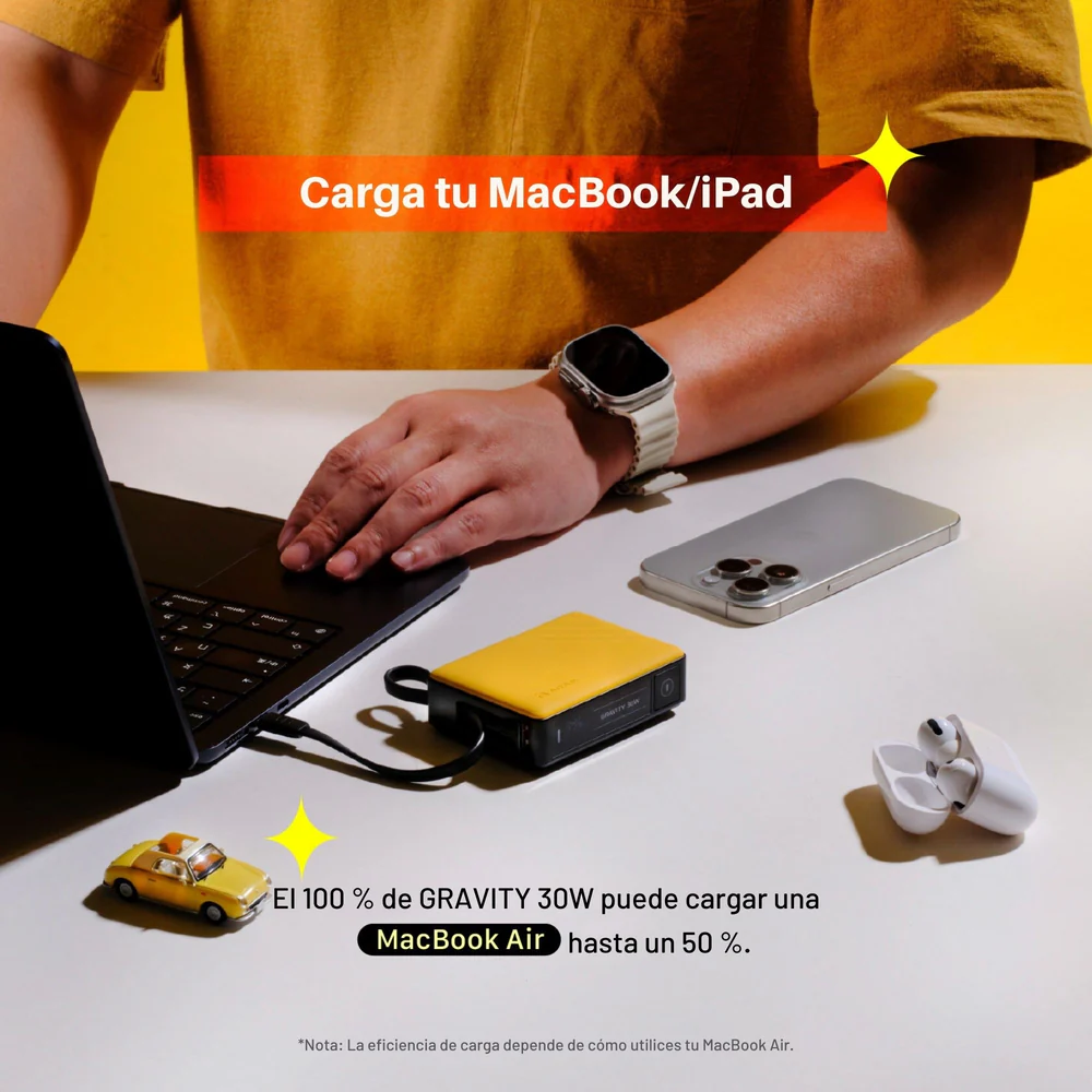 Batería magnética Adam Elements GRAVITY - 10,000mAh 30W con cable USB-C integrado - Gris - Image 14