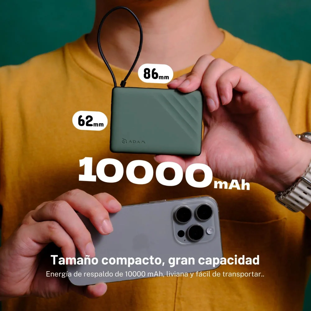 Batería magnética Adam Elements GRAVITY - 10,000mAh 30W con cable USB-C integrado - Gris - Image 16