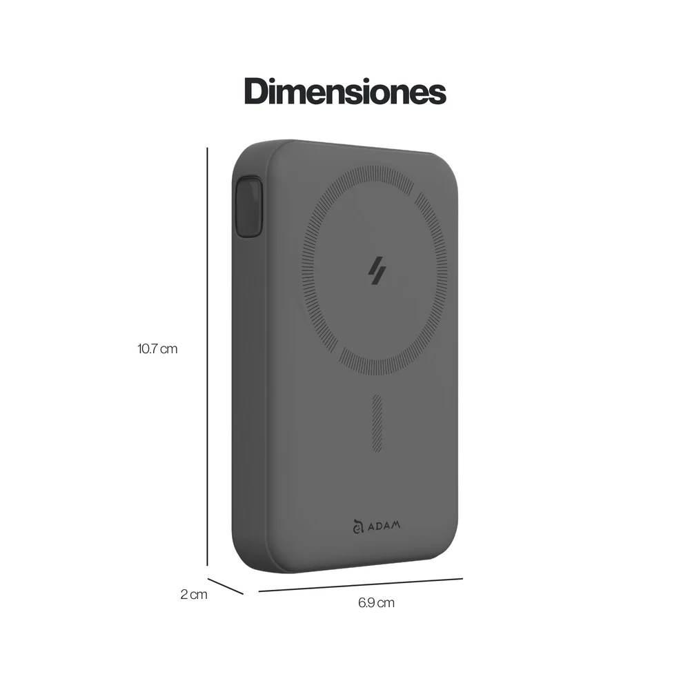 Batería magnética Adam Elements Vionta C2 Pro - 10,000mAh - 8 en 1 - Gris - Image 10