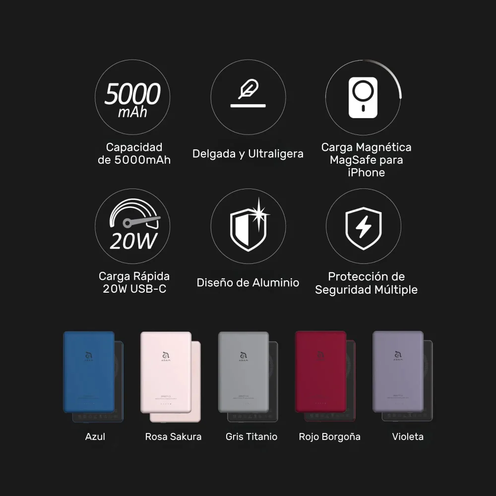 Batería magnética Adam Elements Gravity C5 - 5,000mAh - Rosa - Image 9