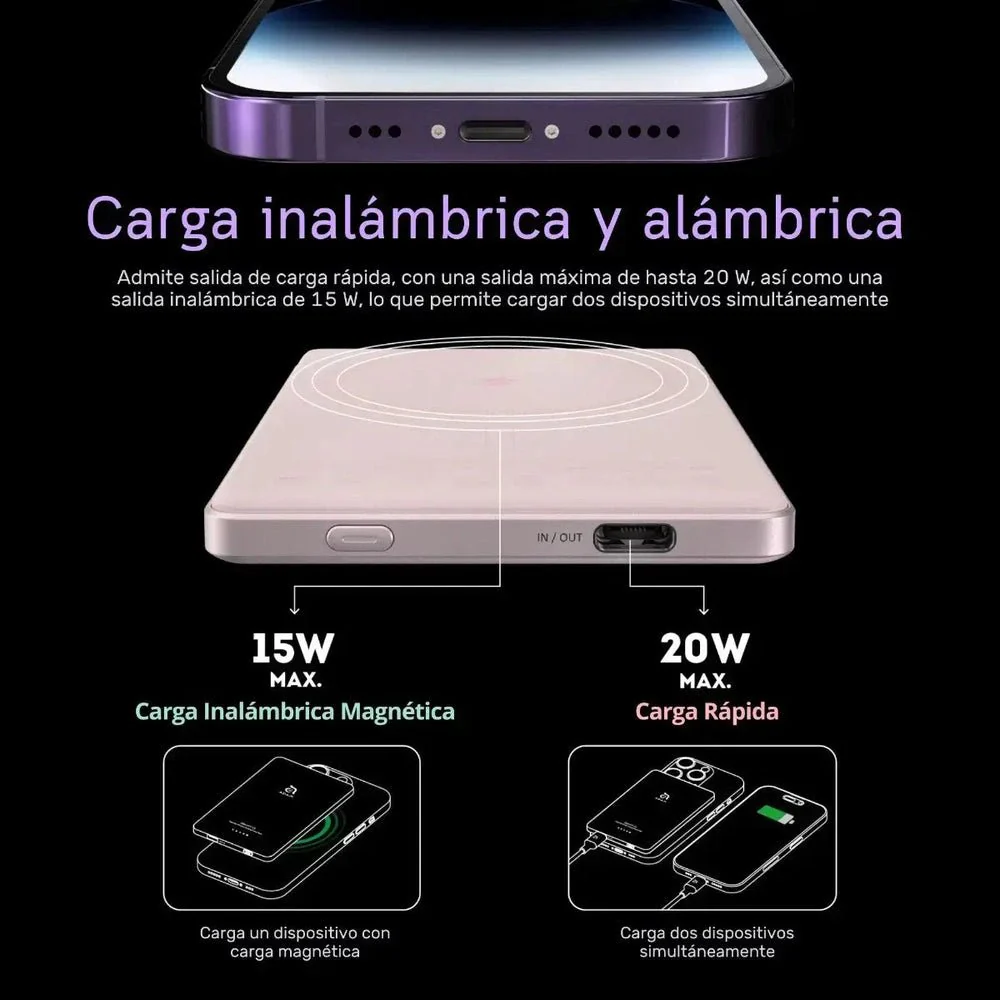 Batería magnética Adam Elements Gravity C5 - 5,000mAh - Púrpura - Image 10