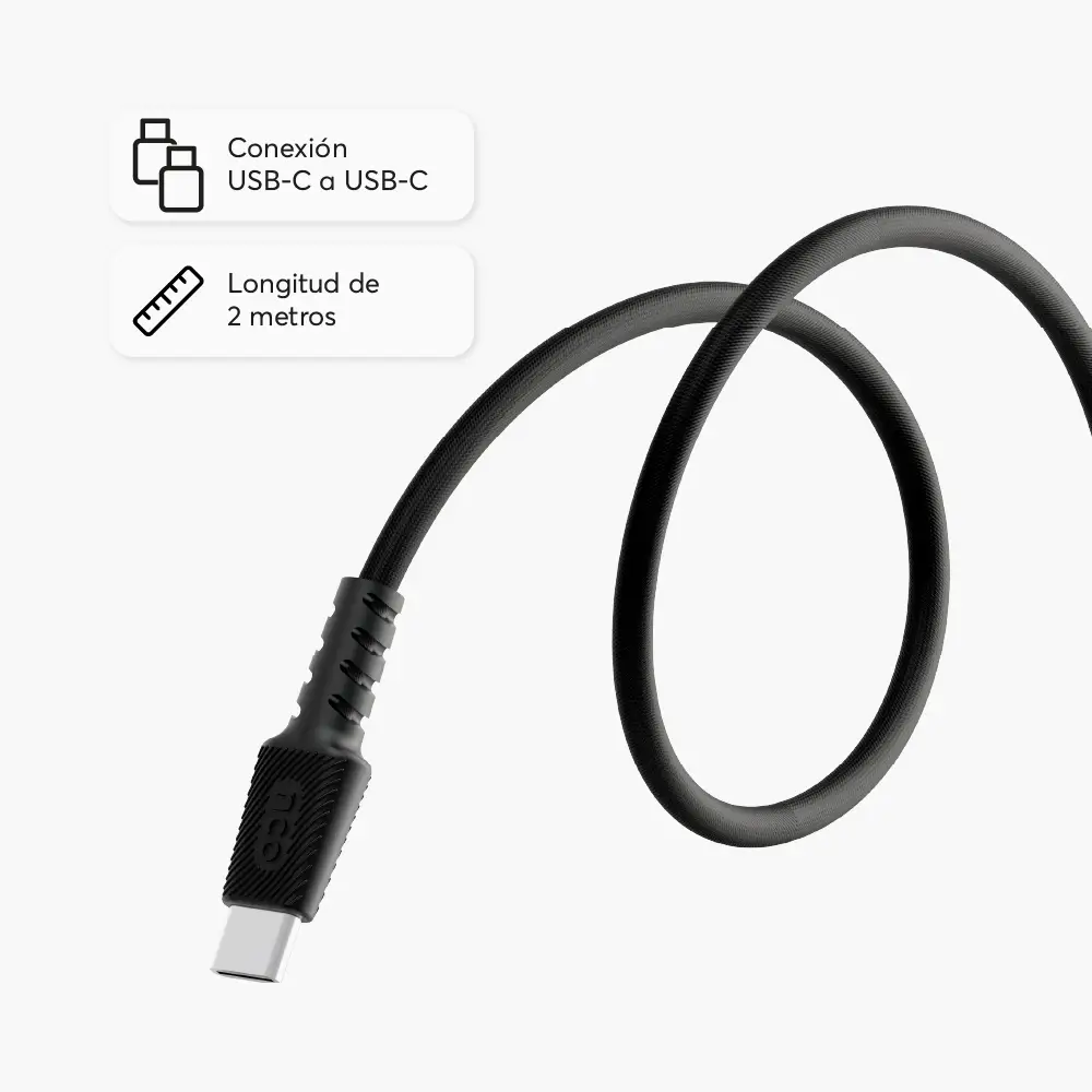 Cable Magnetico NCO PowerForce 2m USB-C a USB-C - Negro - Image 4