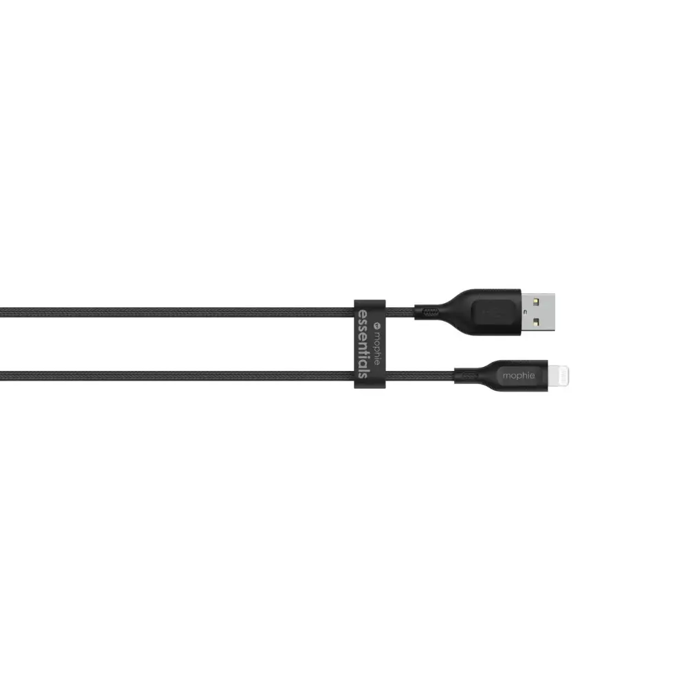 Cable Mophie trenzado USB-A a Lightning 12w 2m - Negro - Image 3