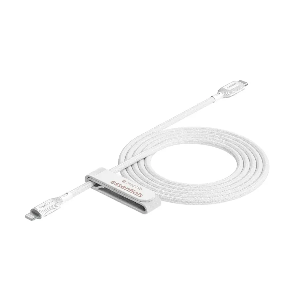 Cable Mophie trenzado USB-C a Lightning 60w 2m - Blanco - Image 2