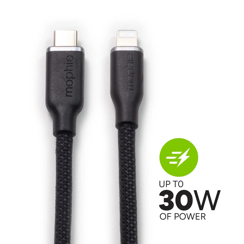 Cable Mophie Trenzado USB-C a Lightning 1m - Negro - Image 2
