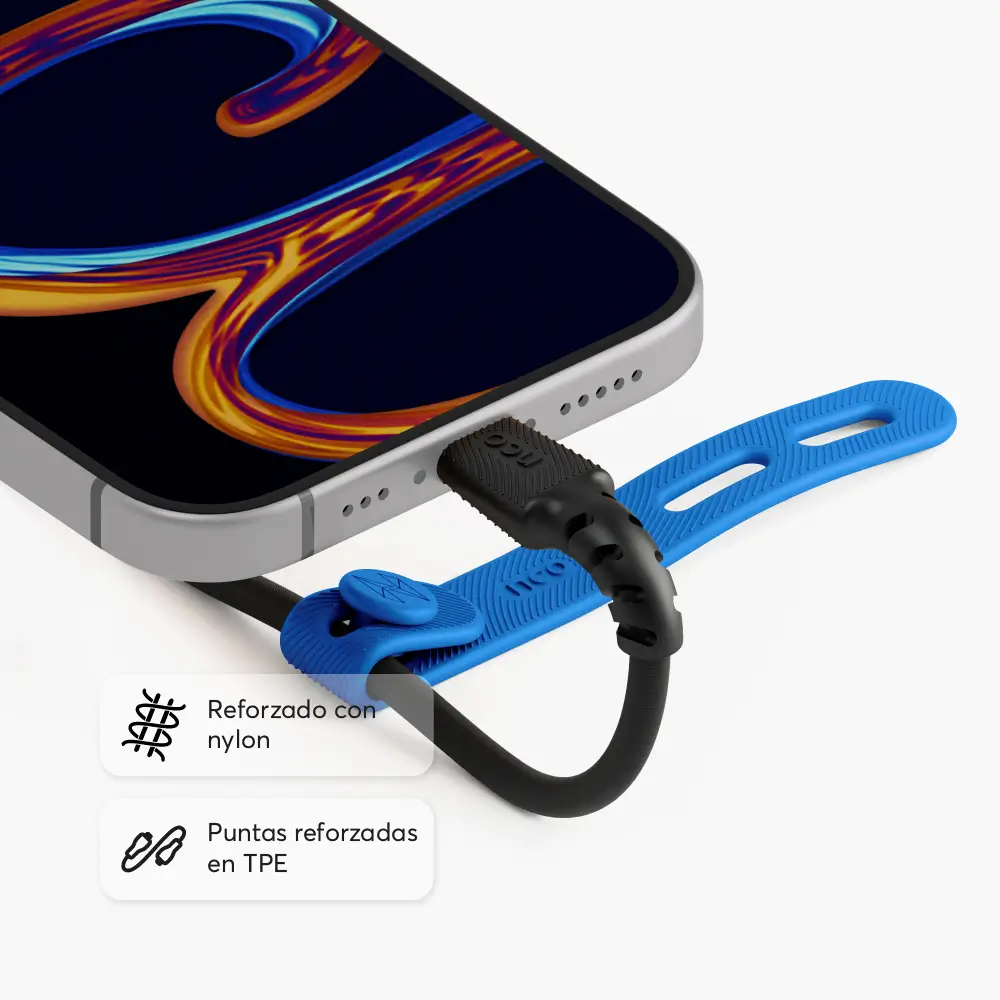 Cable Trenzado NCO PowerLite 1m USB-A a USB-C - Negro - Image 3