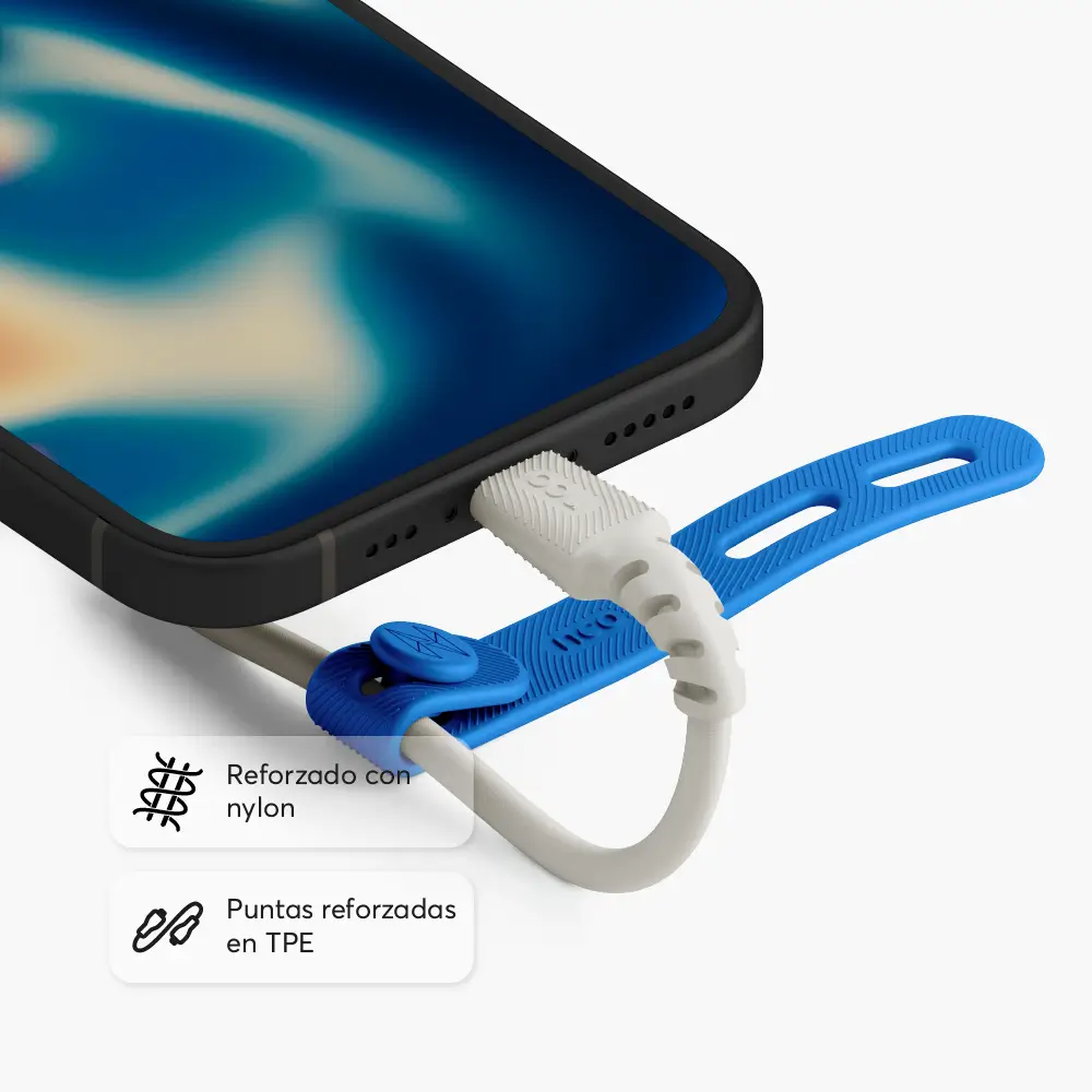 Cable Trenzado NCO PowerLite 1m USB-C a USB-C - Blanco Estrella - Image 3