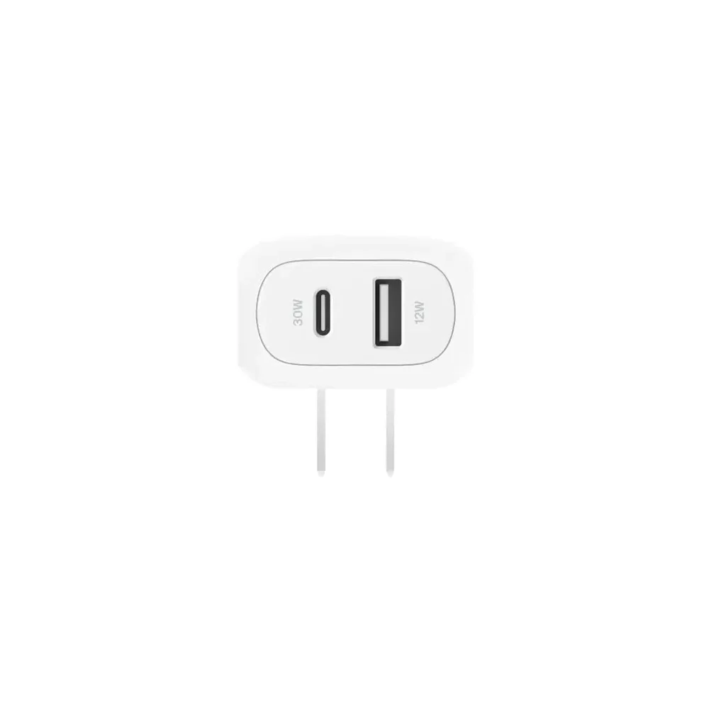 Cargador de pared Belkin Dual USB-C 30W y USB-A 12W - Blanco - Image 3
