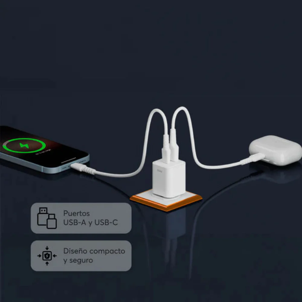 Cargador de Pared NCO PowerPlug Mini 35W USB-A + USB-C - Blanco - Image 4