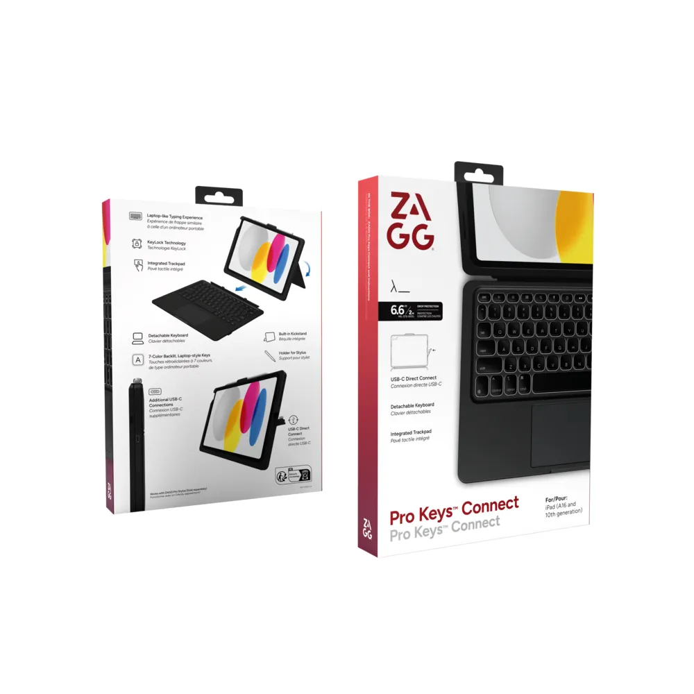 Case con Teclado Zagg Pro Keys Connect para iPad 11 (A16)/iPad 10ma - Gris - Image 8