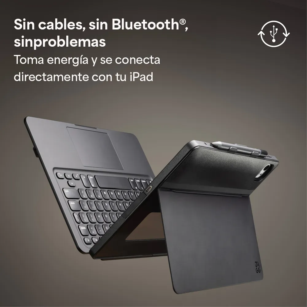 Case con Teclado Zagg Pro Keys Connect para iPad Air 11 (M4/M3/M2) - Gris - Image 4