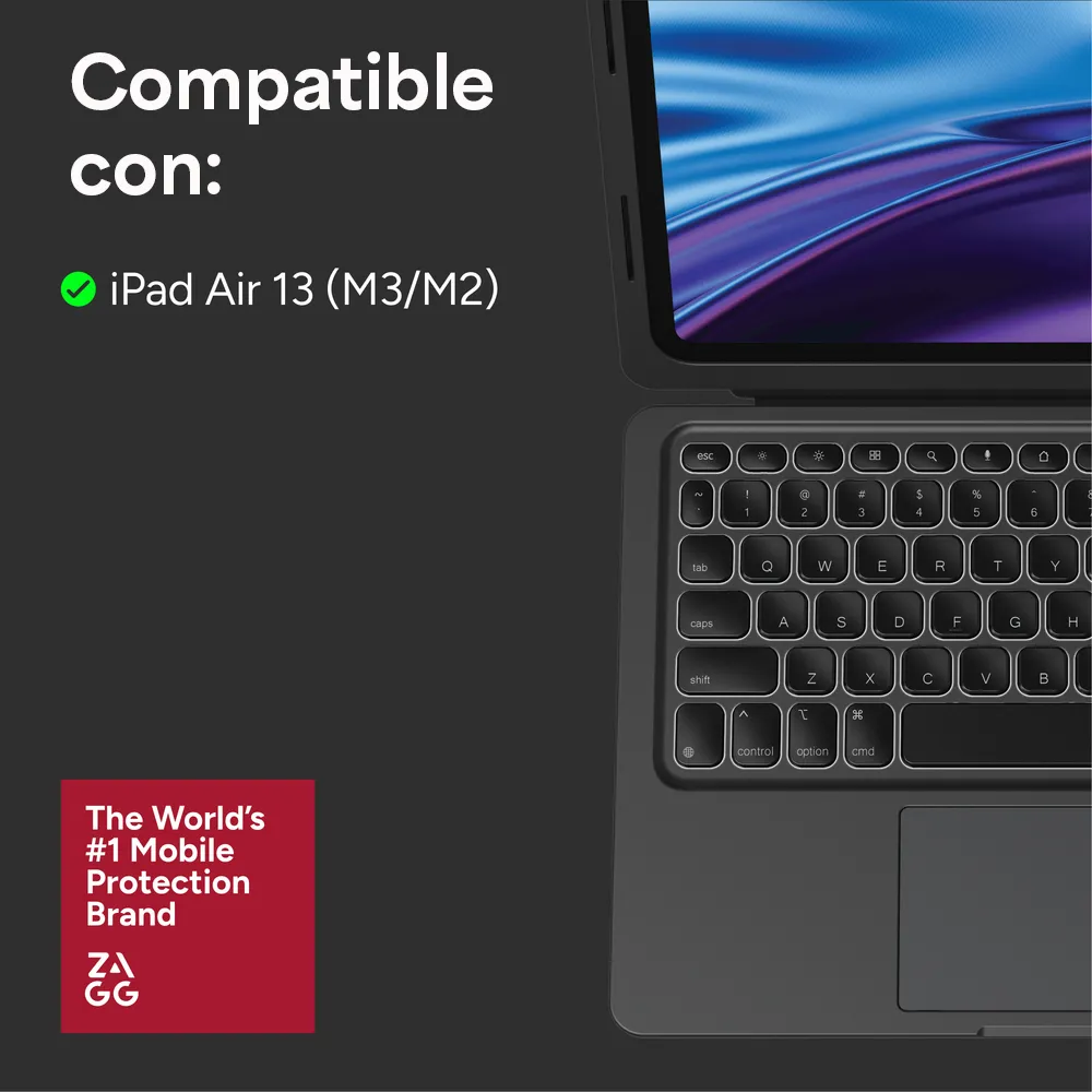 Case con Teclado Zagg Pro Keys Connect para iPad Air 13 (M4/M3/M2) - Gris - Image 3